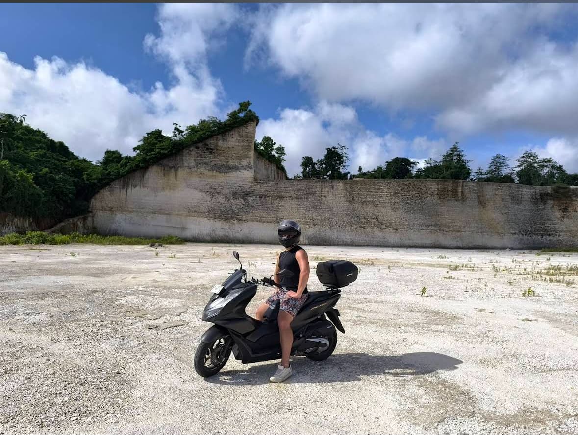 Scooter on Bali beach