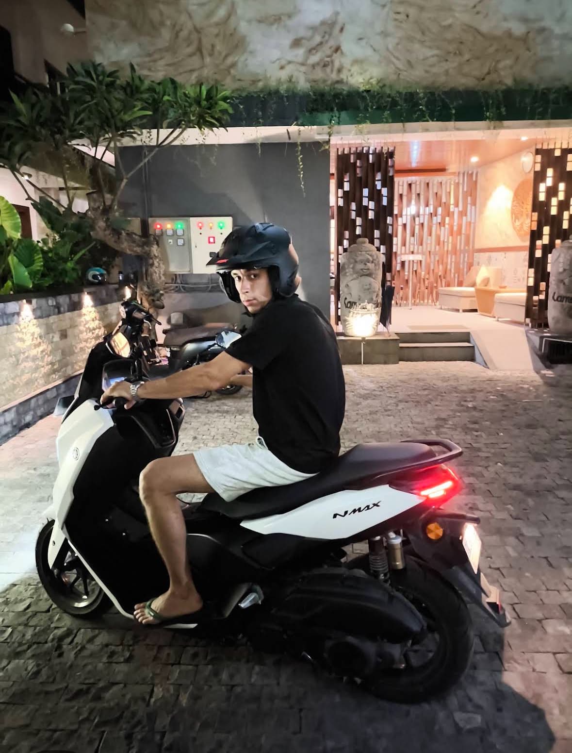Customer with scooter
